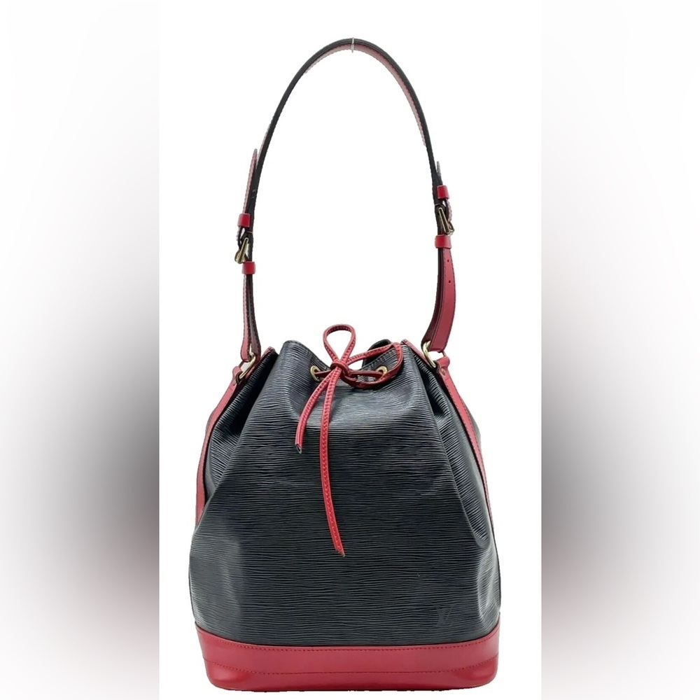 SALE Authentic  Louis Vuitton Epi Noe Noir Red Bicolor Shoulder bag EUC - Picture 5 of 16